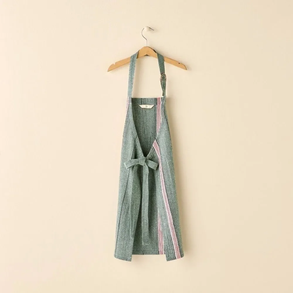 Hearth & Hand Kids Holiday Striped Green Apron